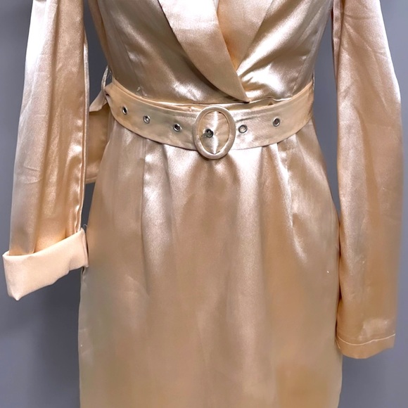 Puffy Sleeves Champagne Mini Dress perfect for ANY Party! - Picture 2 of 11